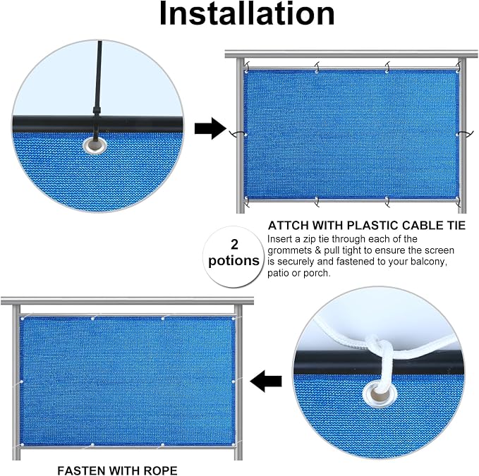 Eden's Decor Balcony Privacy Screen Cover Mesh Windscreen Weather-Resistant UV - Image 2