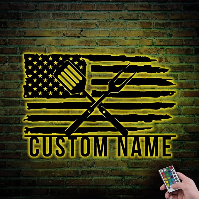 Personalized BBQ Sign With Led Lights by V-Decorparks