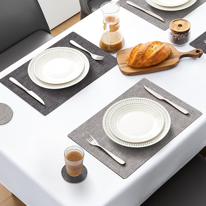 MOSAYT Placemats Set of 8, Heat Resistant Vinyl Place Mats - Image 2
