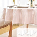 Nasitos 2 Pack Round Table Cloth Protector 60 Inch-Small Round Plastic Table by Nasitoshomedecor
