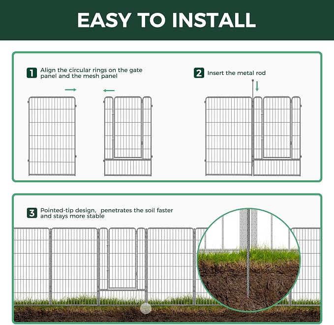 FXW Garden Fence Outdoor for The Yard – 45in x 54.7ft Heavy Duty Metal Animal - Image 5