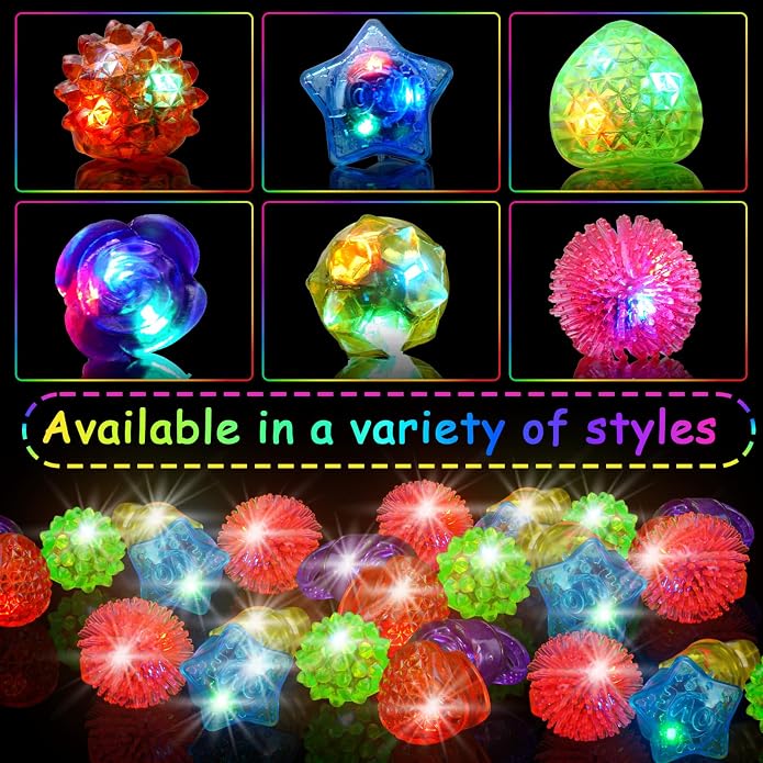 Valentines Day 200 Pcs Light Up Rings, New Year Glow In The Dark Party Supplies - Image 6