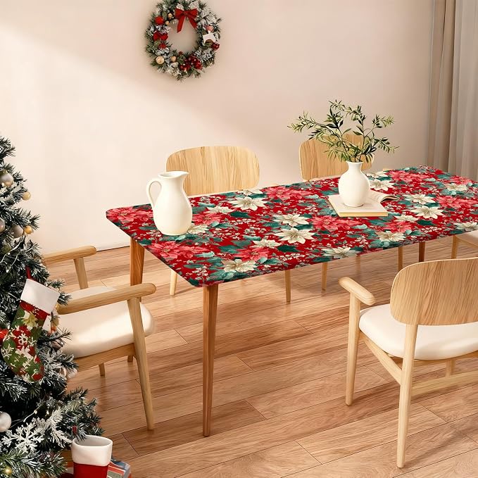 Rectangle Table Cloth Cover Waterproof Elastic Fitted Polyester Fitted - Image 3