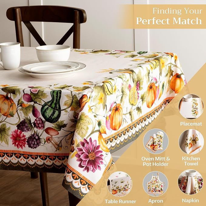 Maison d' Hermine Table Cloth Rectangle Table 100% Cotton 60 x 108 Inches Fall - Image 6