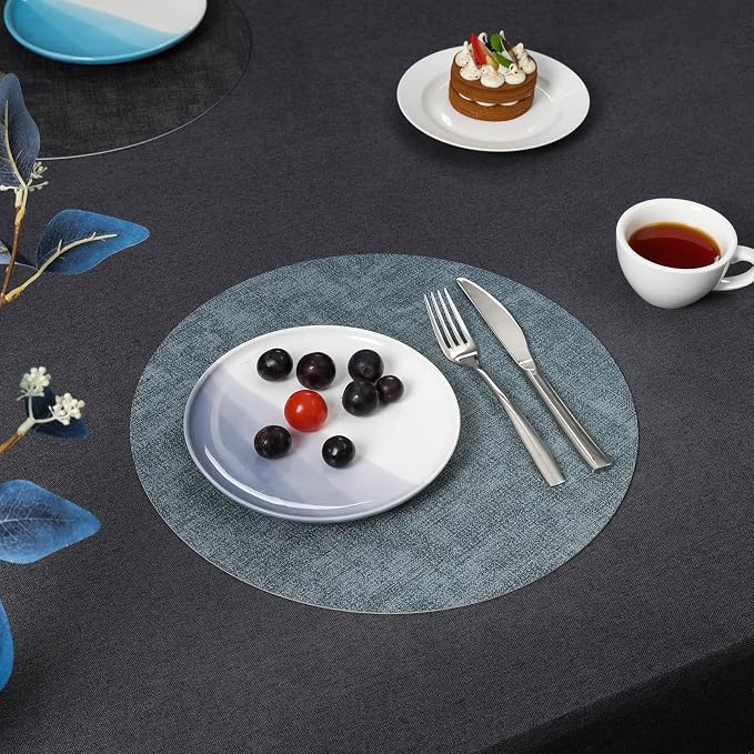 Myir JUN Round Placemats Dual Sided, Faux Leather Place Mats Set of 4 Indoor - Image 8