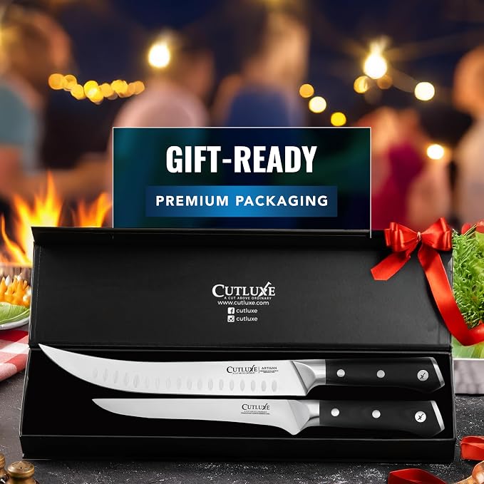 Cutluxe Butcher Carving Set – Cimeter Breaking & Boning Knives - Image 7