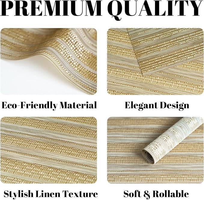 Placemats Set of 4 Vinyl/Plastic Woven Place Mats - Image 2