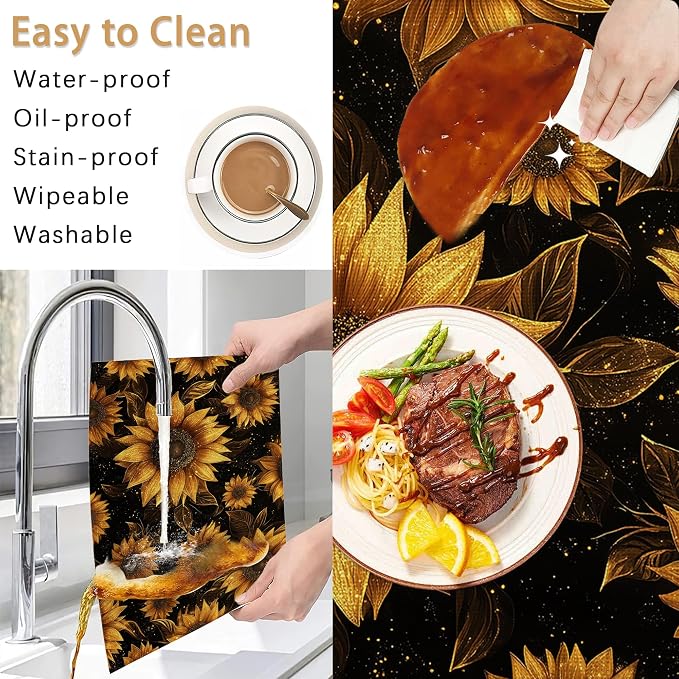 Placemats12x18 Inch, Sunflowers Placemats, Kitchen Dining Coffee Table Mats Set - Image 5