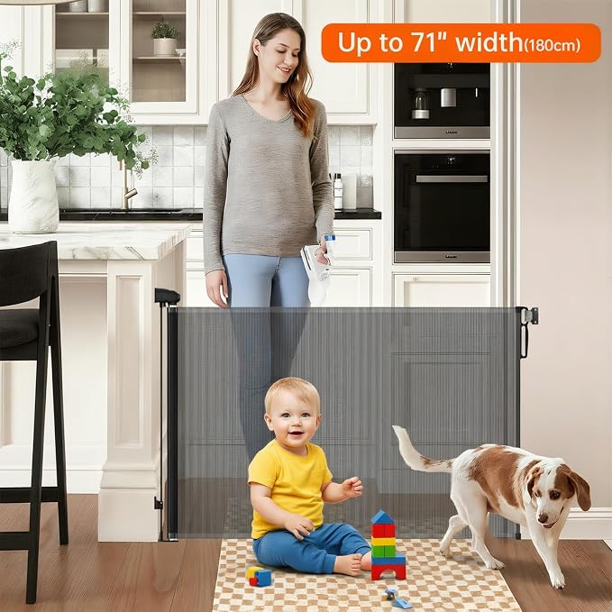 Retractable Safety gate, pet/Dog/cat Temporary Door, Baby Safety Temporary Door - Image 2