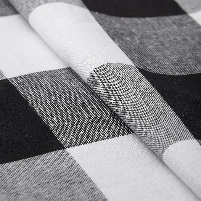 Encasa XO Cotton Dining Table Runner | Buffalo Black Checks | Size 13x120 in - Image 5