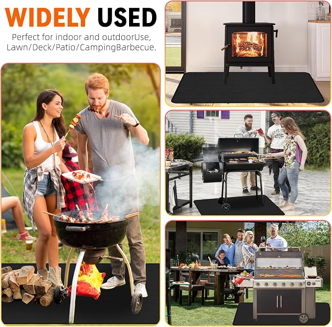 60x40 inch Under Grill Mat for Outdoor BBQ, Extra Large Fireproof Deck - Image 7