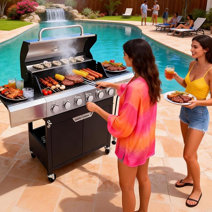 Endark Upgraded 68, 500 BTU 6-Burner Propane Gas Grill - Image 6