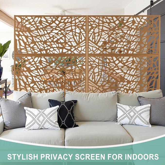 Metal Privacy Screen for Outdoor & Indoor Use, Free Standing Privacy Screen for - Image 6