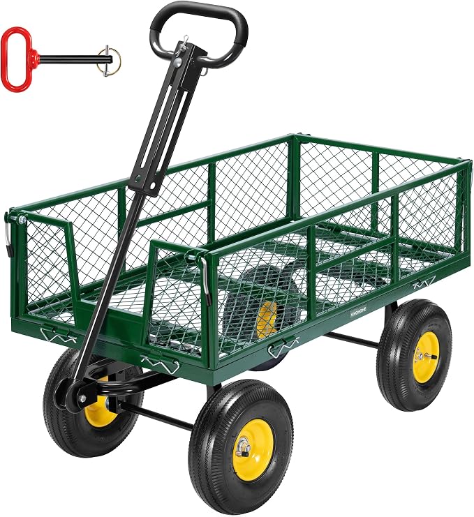 VIVOHOME Garden Cart Steel Heavy Duty 900 LBS Yard and Garden Wagon by VIVOHOME
