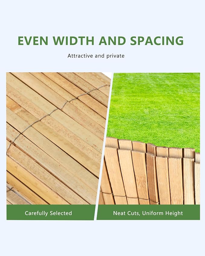 4ft x 13ft Natural Bamboo Slat Screening Roll, Outside Bamboo Privacy Fencing - Image 5