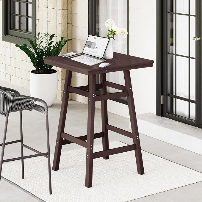 Costaelm Outdoor Bar Table, Patio Bistro Dining Pub Table - Image 2