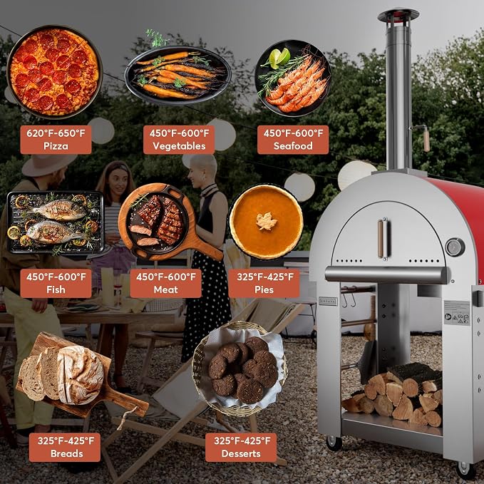 Empava Pizza Oven with Open Shelf and Wheels - Image 3