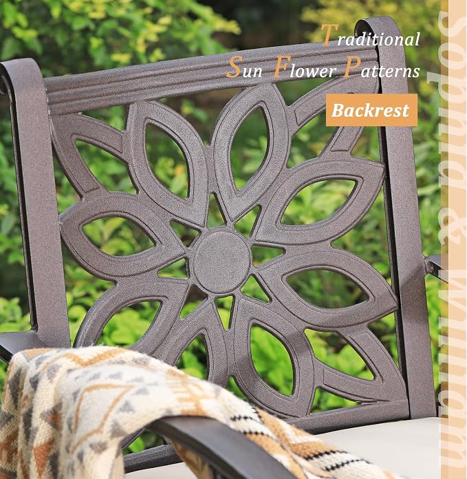 Sophia & William 7 Pieces Cast Aluminium Patio Dining Furniture Set - Image 7
