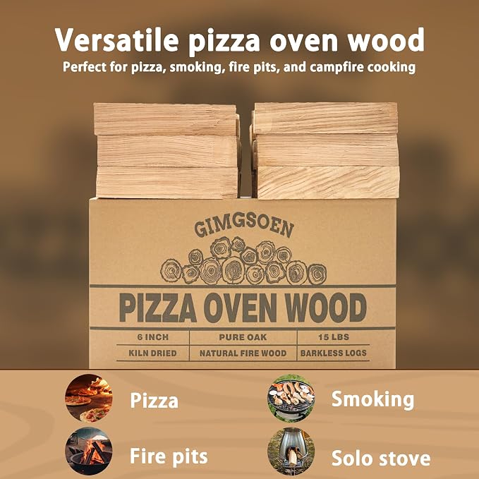 Pizza Oven & Cooking Wood – Mini Kiln-Dried Oak, 6-Inch Logs, 15lb Box – - Image 4