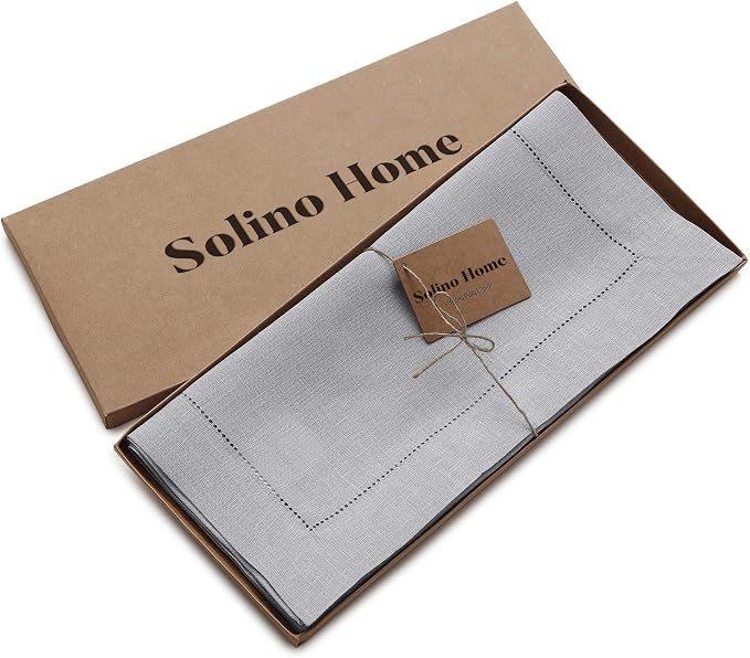 Solino Home Linen Soft Grey Table Runner 108 Inches Long - Image 5