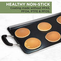 Griddle Pan, Black Nonstick Aluminum, 18 x 12 Inch Cooking Surface