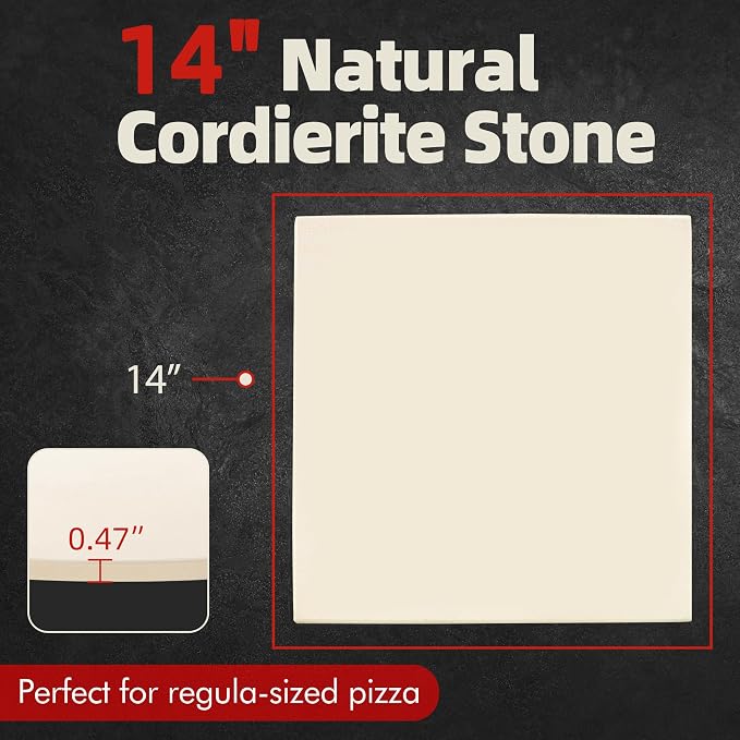 14" Square Pizza Stone, Heavy Duty Cordierite Pizza Pan - Image 4