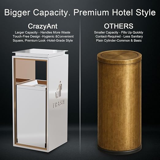 Commercial Trash Can - 42L Heavy Duty Stainless Steel Garbage Bin - Image 4