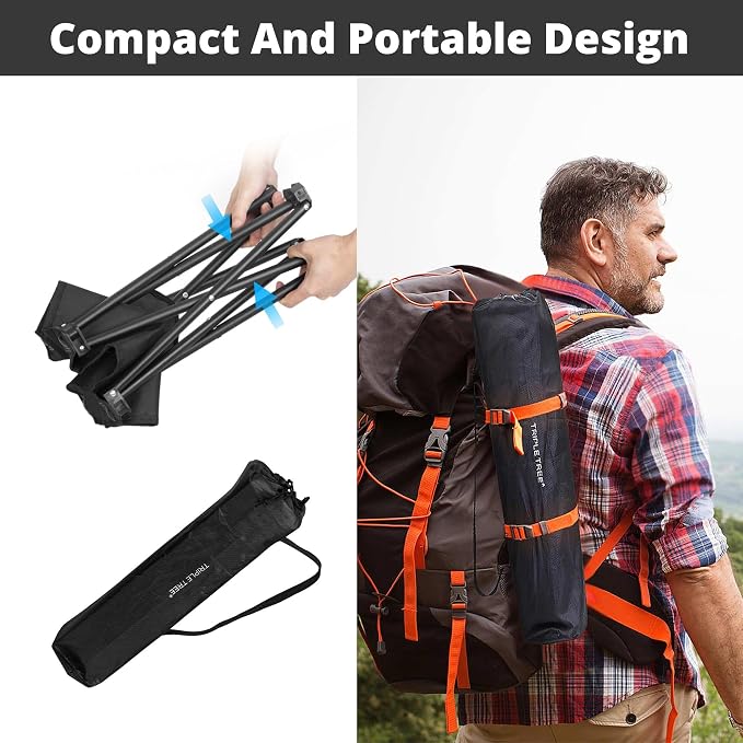 Triple Tree 2 Pack Folding Camping Stool, 13.8 Inch Small Portable Lightweight - Image 7