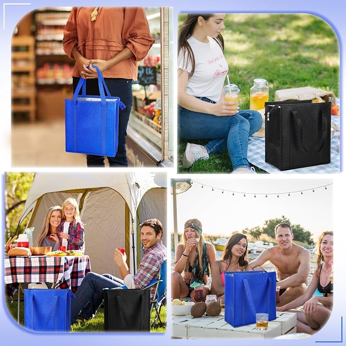 10 Pack Large Insulated Grocery Bags Reusable Shopping Bags - Image 5