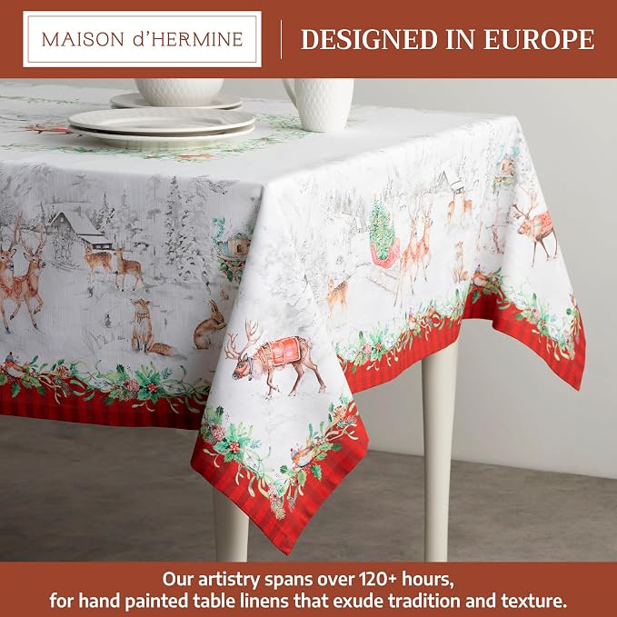 Maison d' Hermine Table Cloth Square Table 100% Cotton 60 x 60 Inches Fall - Image 2