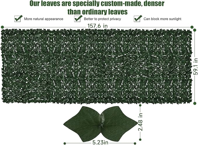 Faux Ivy Privacy Fence Screen Outdoor Expandable Artificial Greenery Roll Fake - Image 2