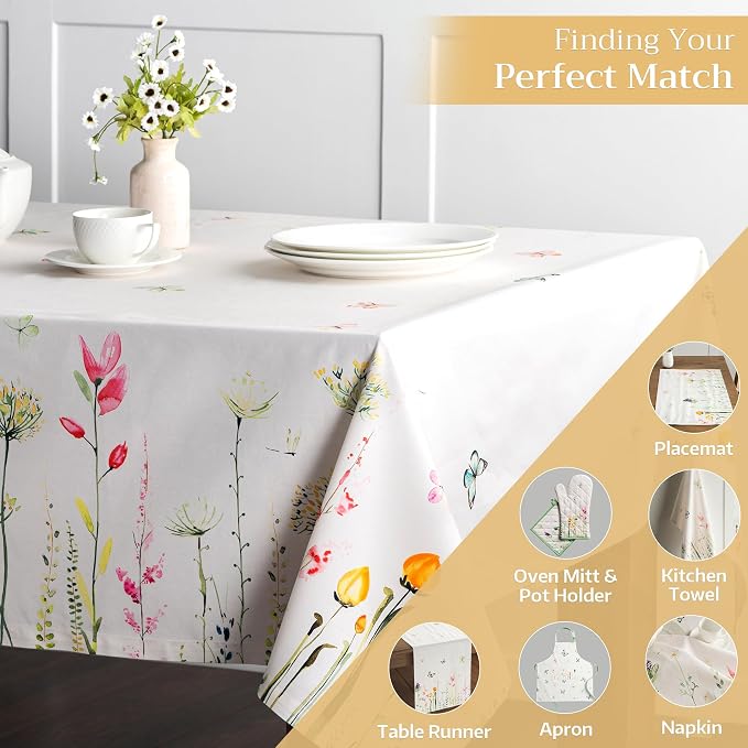 Maison d' Hermine Table Cloth Rectangle Table 100% Cotton 70 x 140 Inches - Image 5