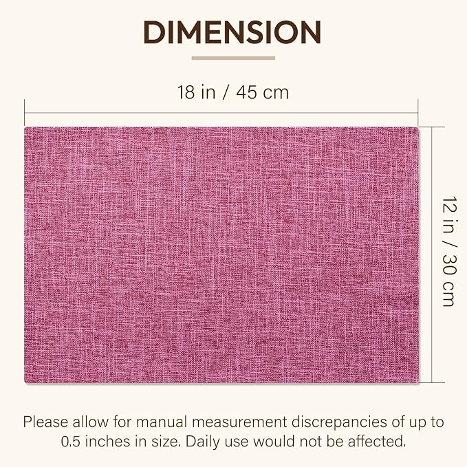 Blue Forest Placemats Set of 8, Dual-Layered Thickened Faux Linen Cloth Place - Image 6