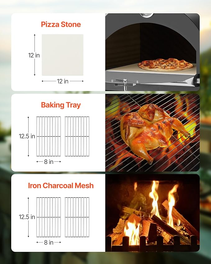 VEVOR Outdoor Pizza Oven, 2-Layer Pizza Oven Wood Fired, Wood Burning Outdoor - Image 6
