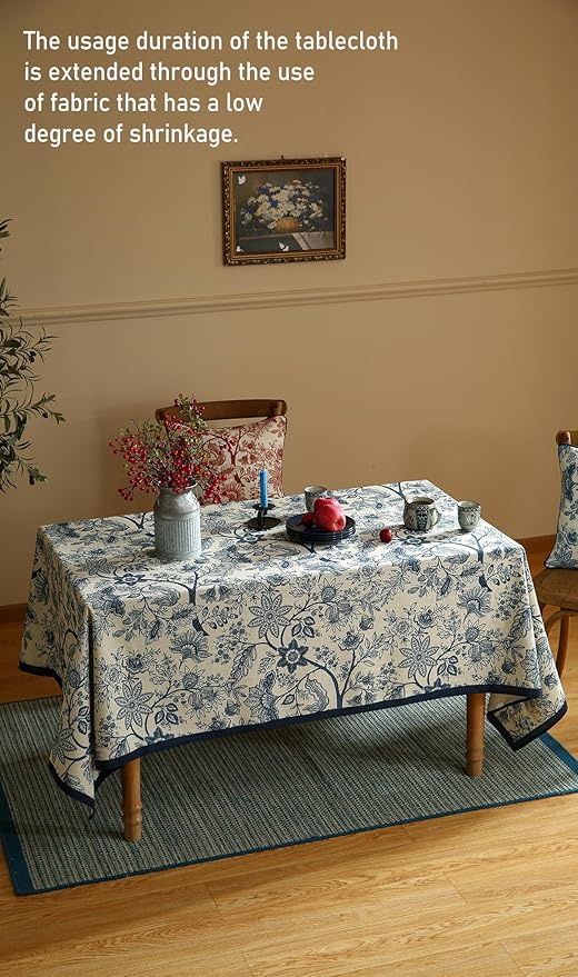 ISAENNE Designer French Linen Long Rectangle Tablecloth, Durable Home Decor - Image 7