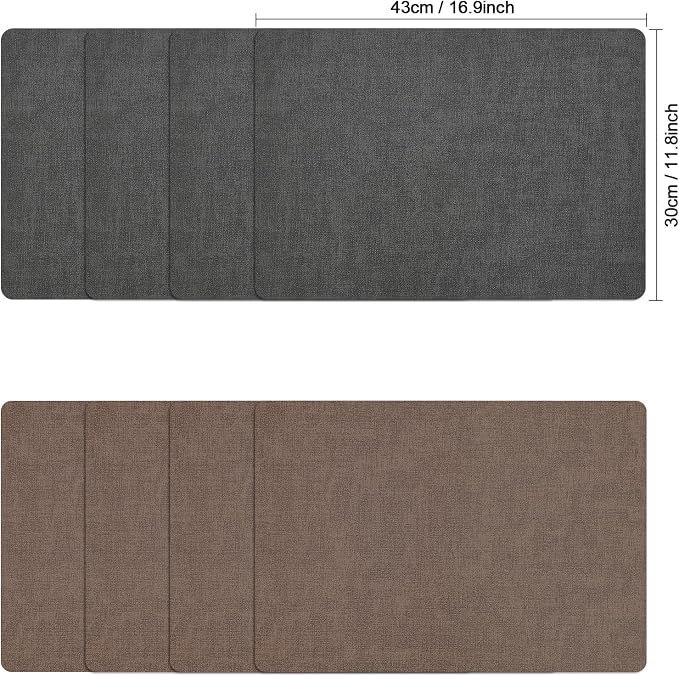 Myir JUN Placemats Dual Sided, Faux Leather Place Mats Set of 6 Indoor Placemat - Image 2
