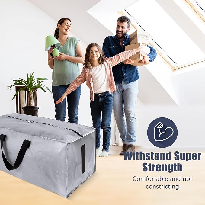 8 Pack Large Strong Bags with Zippers & Carrying Handles - Image 6