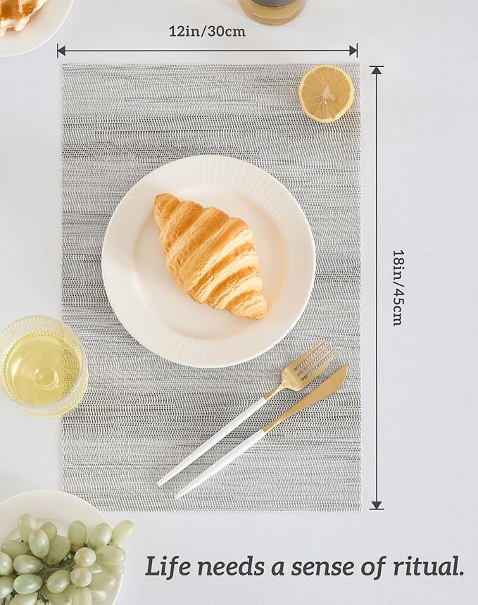 Leetaltree Lightsteel Black Placemats Set of 8 - Image 7