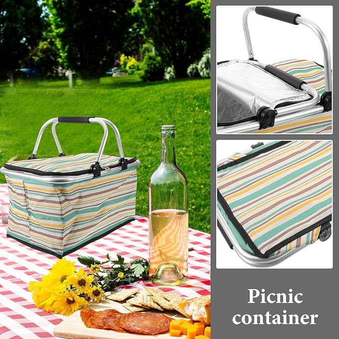 GALPADA Insulated Picnic Basket Multi-Function Cooler Bag - Image 4