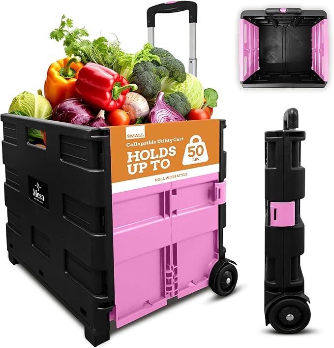 Inspired Living Ultra-Slim Rolling Collapsible Storage Pack-N-Roll Utility-carts by Inspired+Living
