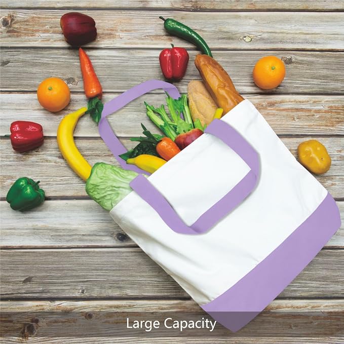 TOPDesign 1-Pack Super Strong Large 12oz Cotton Canvas Tote Bag, Reusable - Image 5