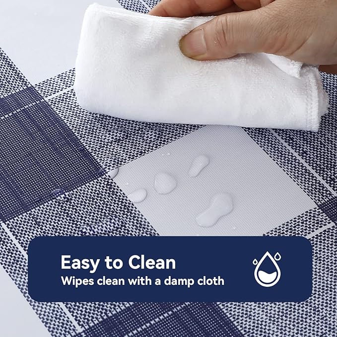 Romanstile Rectangle Vinyl Tablecloth, 100% Waterproof Oil-Proof Checkered - Image 2