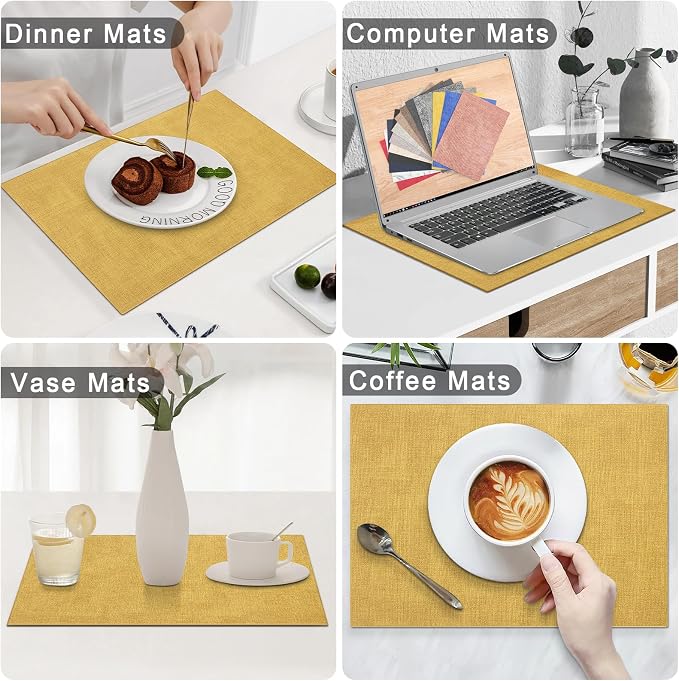 Homaxy Faux Leather Heat Resistant Placemats - Image 5