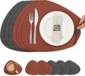 Placemats and Coasters, Washable Reversible Placemats Round Faux Leather by Chitomars