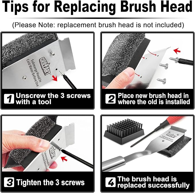 GRILLART Grill Brush Bristle Free Replacement Head - Image 7
