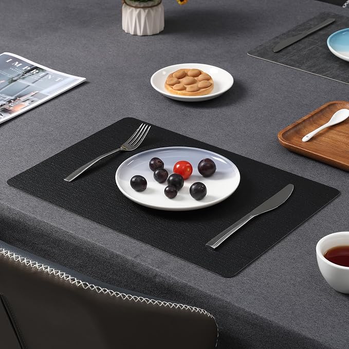 Myir JUN Placemats Set of 8, Dual Sided Faux Leather Placemats Place Mats Set - Image 8