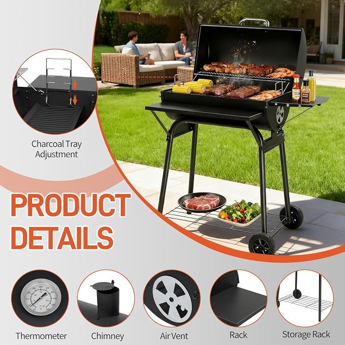 Outvita Barrel Charcoal Grill - Image 4