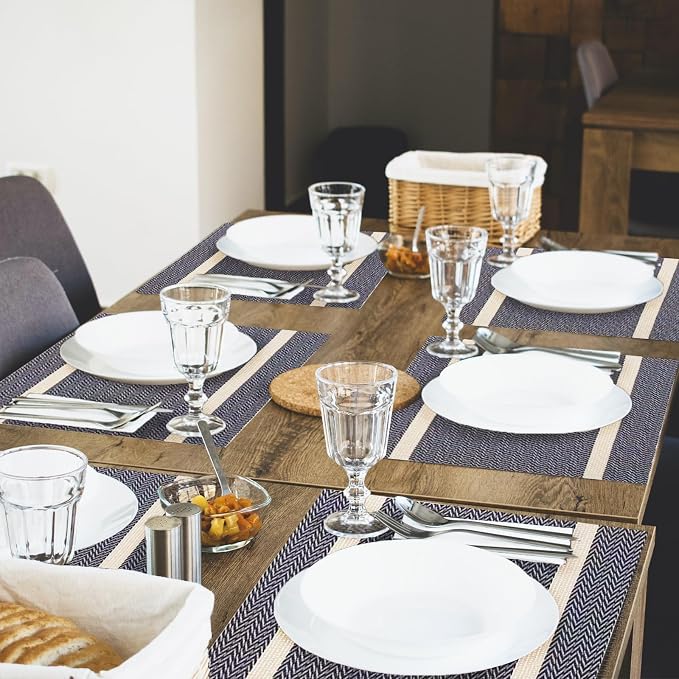 Vinyl Placemats Set of 8, PVC Woven Washable Non-Slip Table Mats, Heat - Image 6