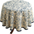 ISAENNE Designer French Linen Round Tablecloth, Durable Home Decor Tablecloths by Isaennehomedecoration