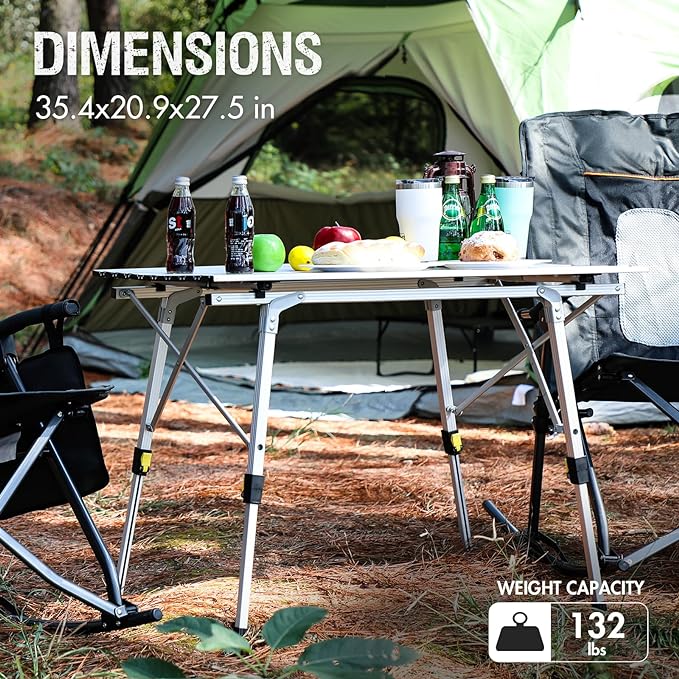 PORTAL Outdoor Folding Portable Picnic Camping Table - Image 5